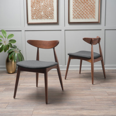 Ensemble de 2 chaises de salle à manger de style moderne Mid-Century avec dossier ergonomique et sièges rembourrés