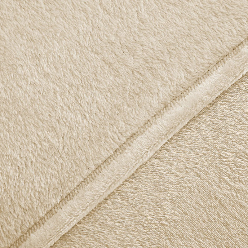 Ensemble de draps en molleton ultra doux Microplush - très grand, beige, Ensemble de draps pour très grand lit avec 2 taie