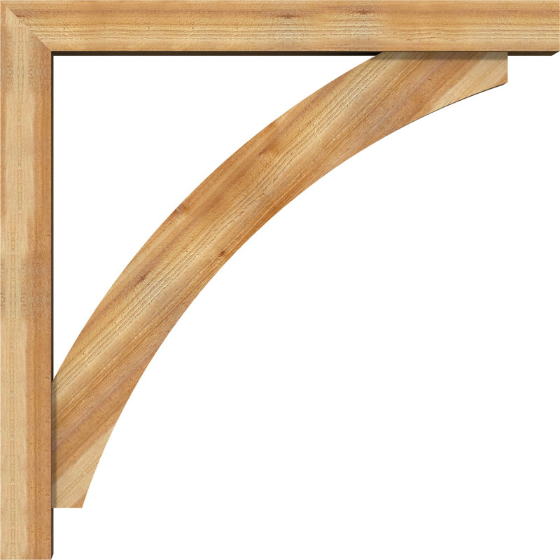 Thorton Block Bracket with Offset Brace, 6"W Western Red Cedar (Rough Sawn), 16 x 16