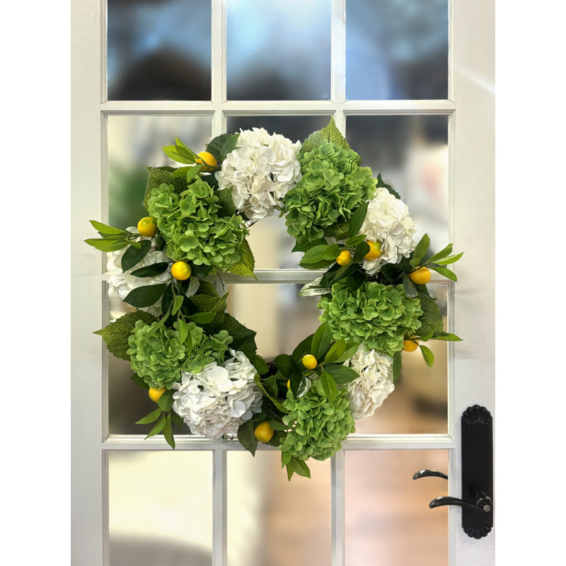 26'' Hydrangea Wreath with Lemons