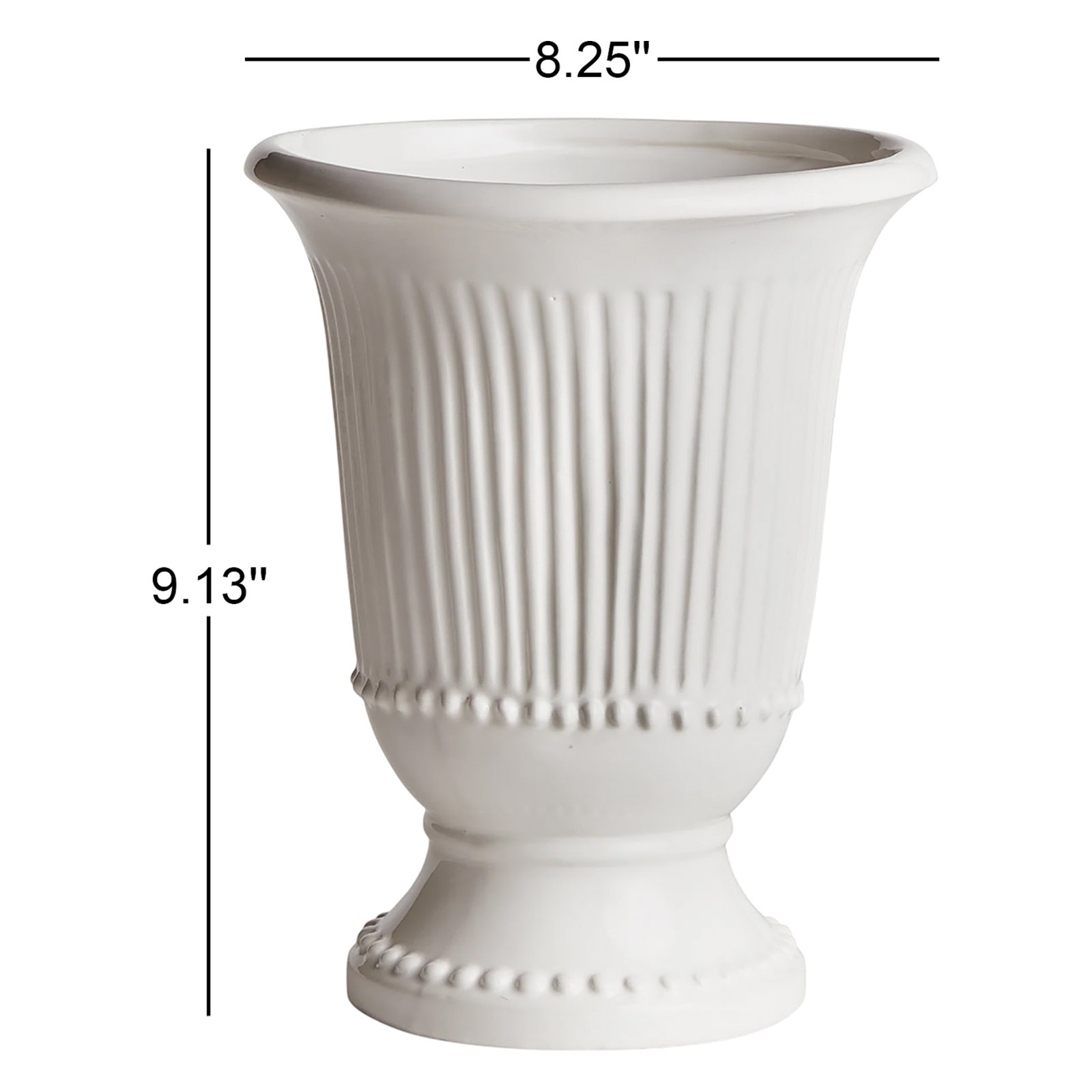 Toddy Classic White 9.13" Ceramic Table Vase