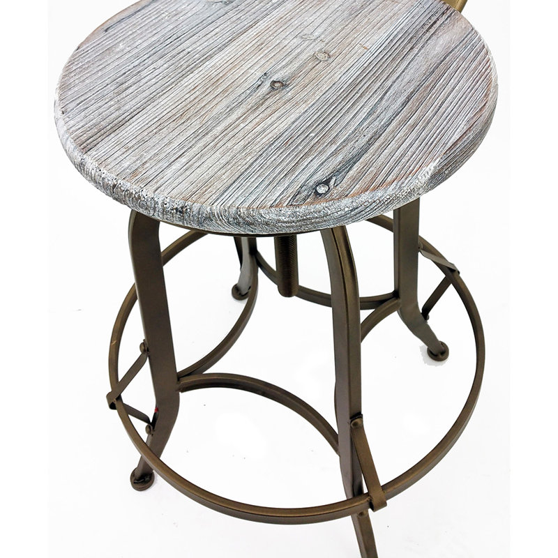 Tabouret de bar rotatif à hauteur ajustable Perla, Cuivre, 1
