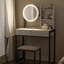 Petit bureau de coiffeuse avec miroir et lumières, coiffeuse de maquillage avec miroir DEL et prise de courant-76758061