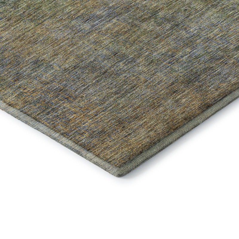 Premium Machine Washable Prisco Green Rug, Rectangle 8' x 10'