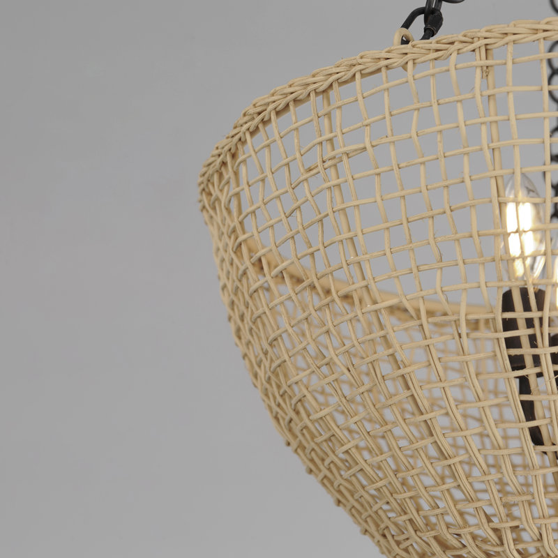 Cestino-Invert Bowl Pendant, Antique Bronze