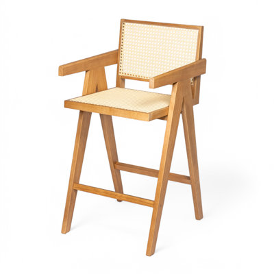 Hassan 27’’ Rubberwood Counter Stools With Cane Webbing