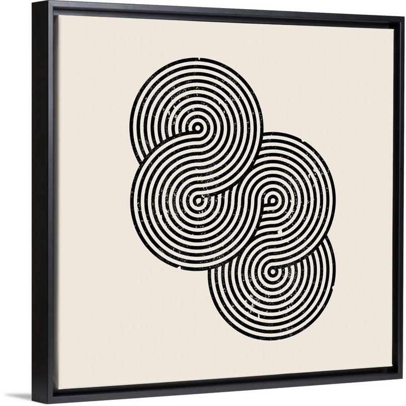 " RetroGeo - Swirls II ", Black Framed, 14" H x 14" W x 1.75" D