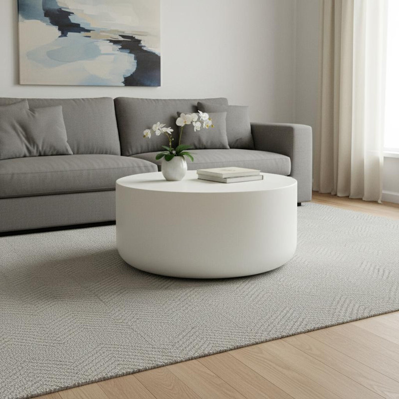 Table basse ronde en ciment 31 po
