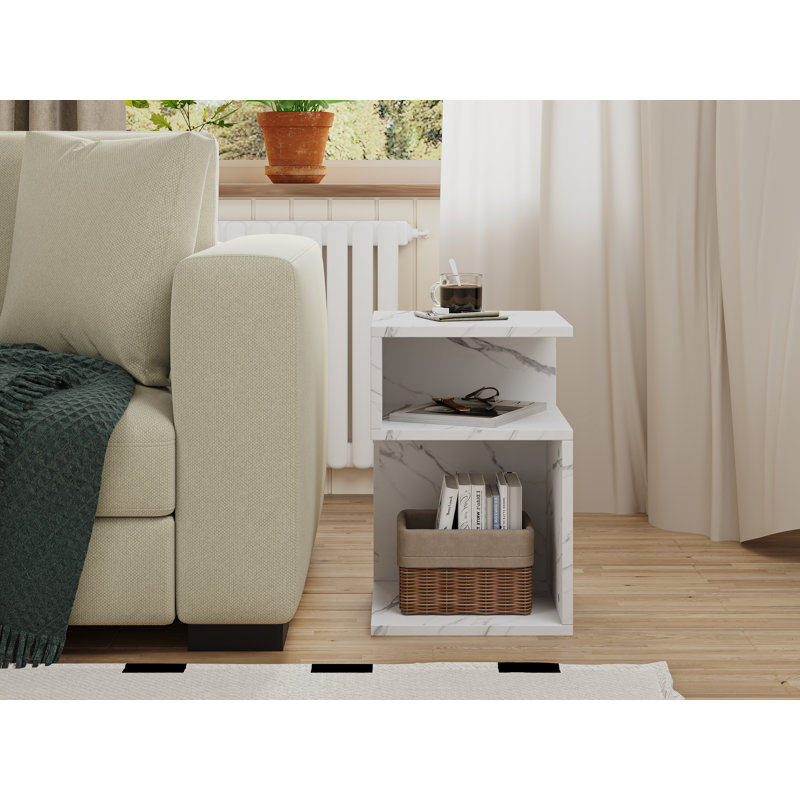 Motteo Elodie Contemporary Compact Console Table, White