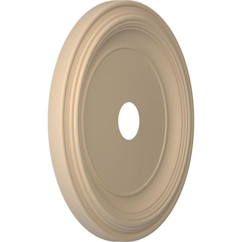 Traditional Traditional Thermoformed PVC Ceiling Medallion, UltraCover Satin Smokey Beige, 22" H x 22" W x 1.5" D