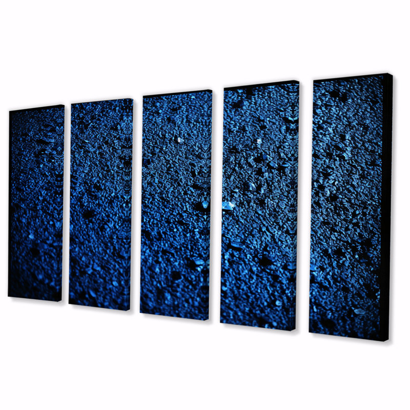 «Abstract Euphoria Deep Blue Happiness», reproduction sur toile abstraite - 5 panneaux égaux