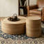 Table basse ronde organique naturelle 31,5 de style tambour pour salon minimaliste moderne