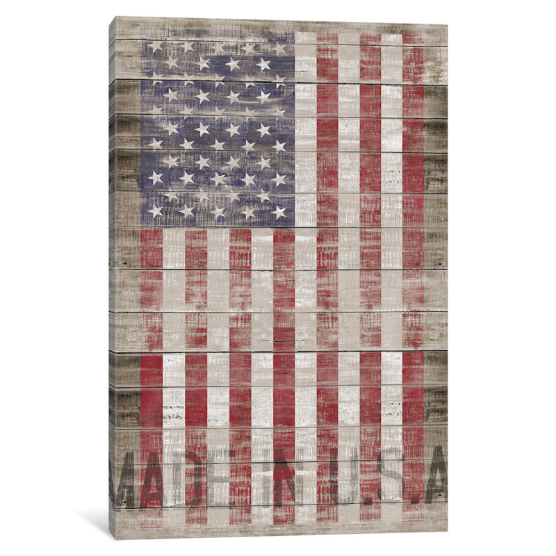 Drapeau américain II, impression sur toile tendue, H 26 po x l 18 po x P 1,5 po