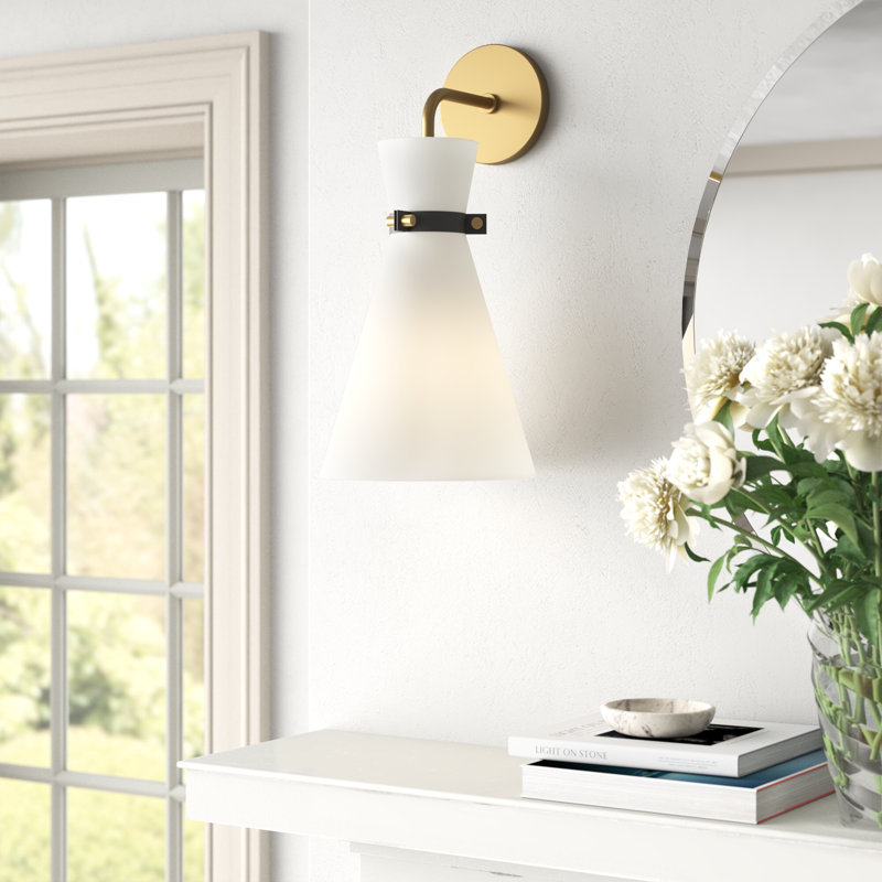 Steel Armed Sconce, Aged Brass/Black
