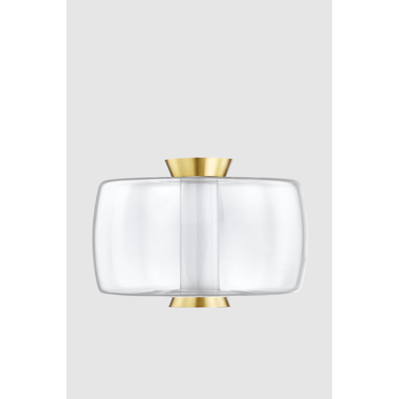 Beau Aged Brass and Clear Glass LED Pendant Light