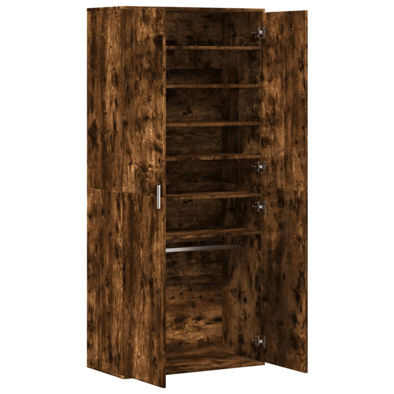 20 Pair Shoe Storage Cabinet, Smoked Oak