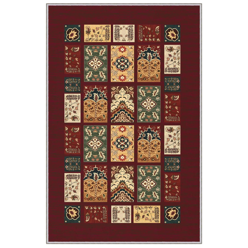 Tapis tissé de qualité supérieure, 5,9 x 9,2 pieds | 100% polyester, 650 g / m² | Pois antibactérien antidérapant en PVC, d'une hauteur de poils de 0,3 po | Lavable à la machine, impression numérique 3D | Parfait pour le salon et la chambre à cou