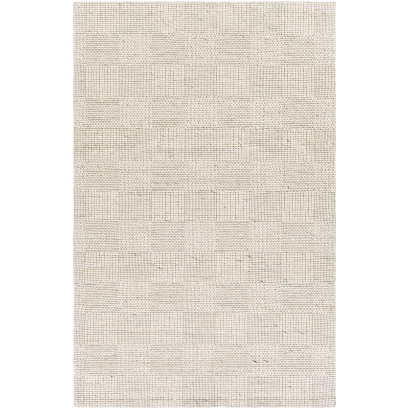Tapis ivoire / gris anthracite / blanc cassé / noir en laine tissé à la main Becker, Rectangle 8 pi 10 po x 12 pi