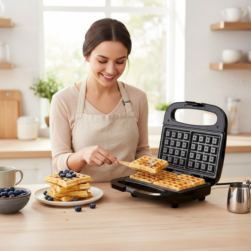 Waffle Maker, Black 750 W