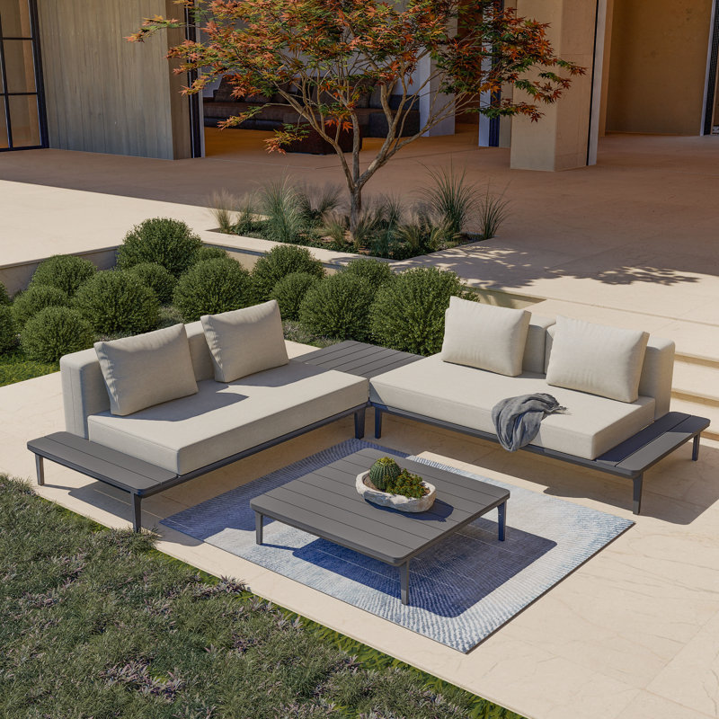 Filmore 4 - Person Modular Patio Conversation Sets with Cushions