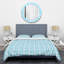  Ensemble de housse de couette moderne en microfibre bleu / blanc / orange clair-40701792