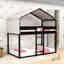 Lit superposé simple en bois en forme de maison avec tente-1956294827