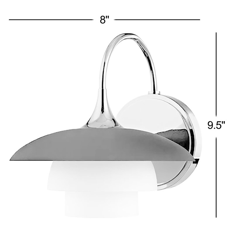 Burbank Armed Sconce, Polished Nickel