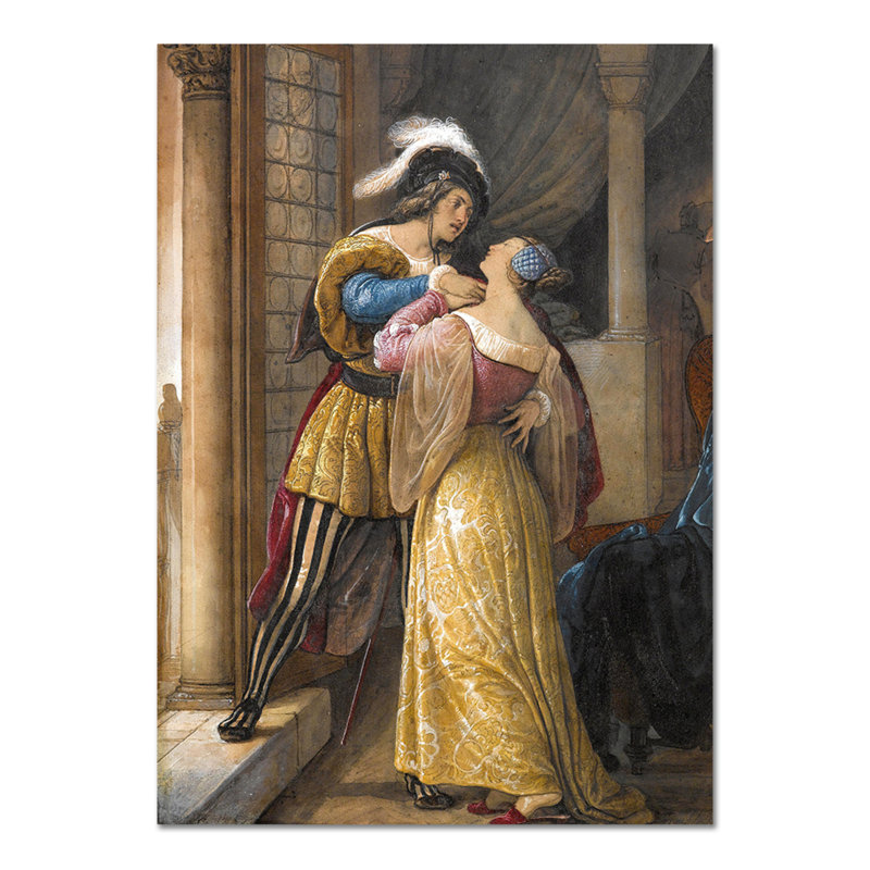 Romeo E Giulietta by Francesco Hayez - Unframed Painting, 100cm H x 70cm W