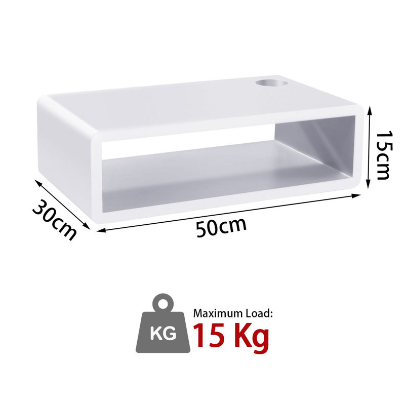 Plastic / Acrylic Floating Shelf, White