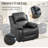 Azuredee 38.5" Wide Black Faux Leather Manual Standard Recliner ArmChair-109745160