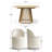 4 - Person Dining Table Sets With Extendabe Oval Table & 4 Upholstered Chenille Rolling Chairs-1685054947