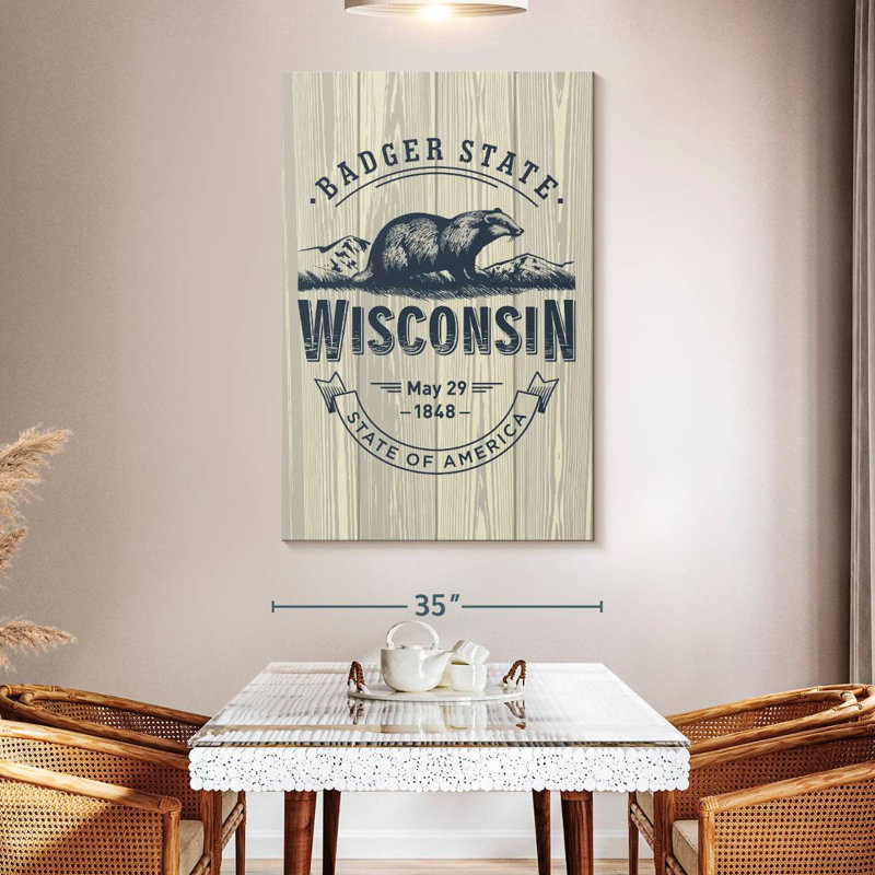 Aime Wisconsin Badgers, 51" H x 34" W