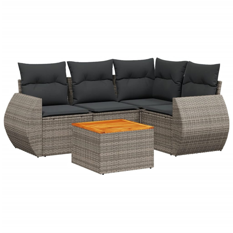 Ensemble de canapé de jardin Vidaxl gris