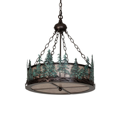 Luminaire suspendu tambour 4 lumières Griagal