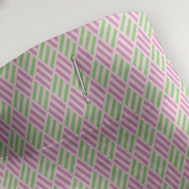 Rideau de douche simple à motif de losanges classiques, Rose / Vert