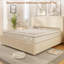 Upholstered Channel Tufted Wingback Headboard Bed Frame with Strong Wooden Slat Support-1410219969