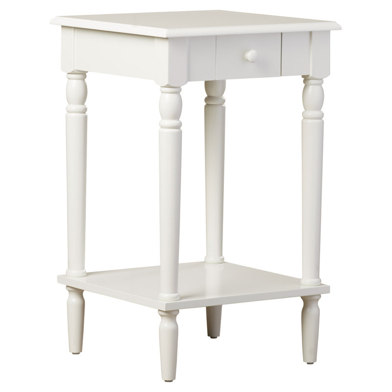 Table de bout avec rangement Ariella, Blanc