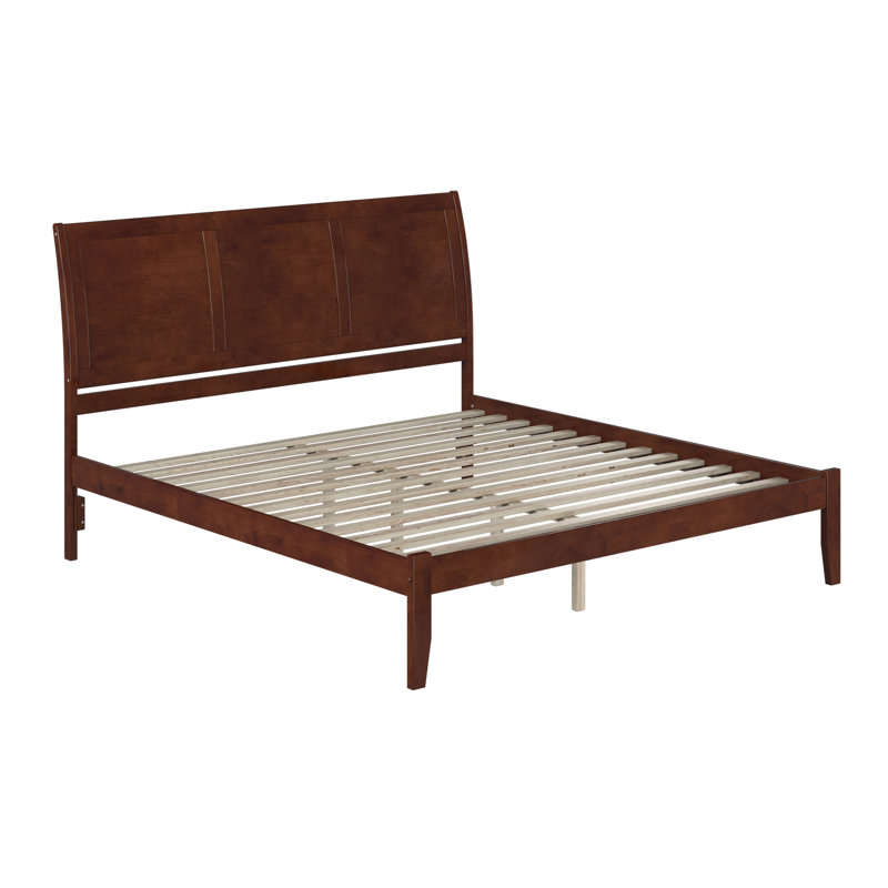  Fitzsimmons Solid Wood Sleigh Platform Bed, Walnut, King