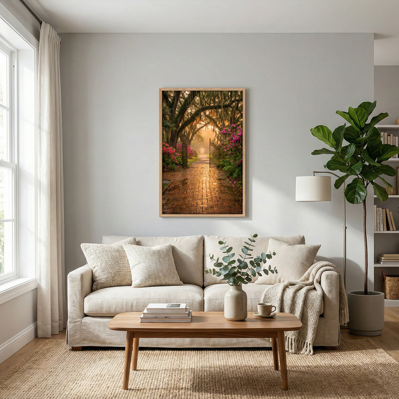 Garden Path, reproduction d'art sur toile, ensemble de 1, Naturel, H 48 po x l 36 po