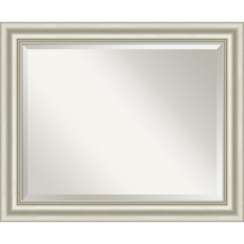 Sophia Beveled Framed Wall Mirror, Silver, 27.5" x 33.5"