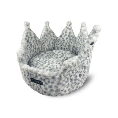  Crown Collection Micro-Plush Dog & Cat Bed - Snow Leopard