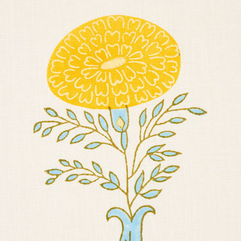 Schumacher x Molly Mahon Marigold Fabric, Yellow
