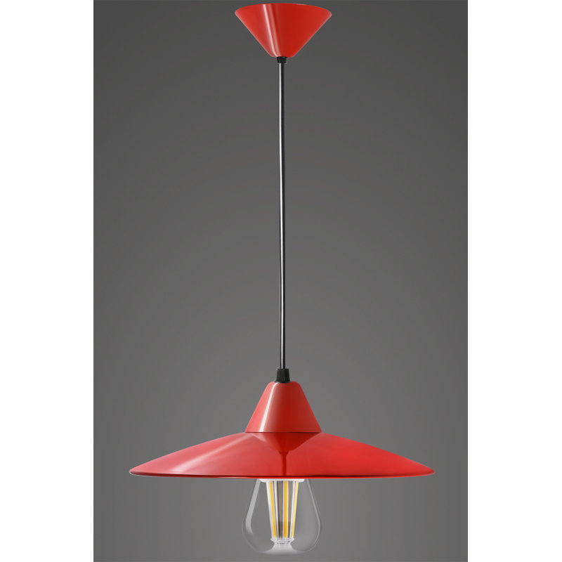Luminaire suspendu 1 lumière Tishomingo, Rouge