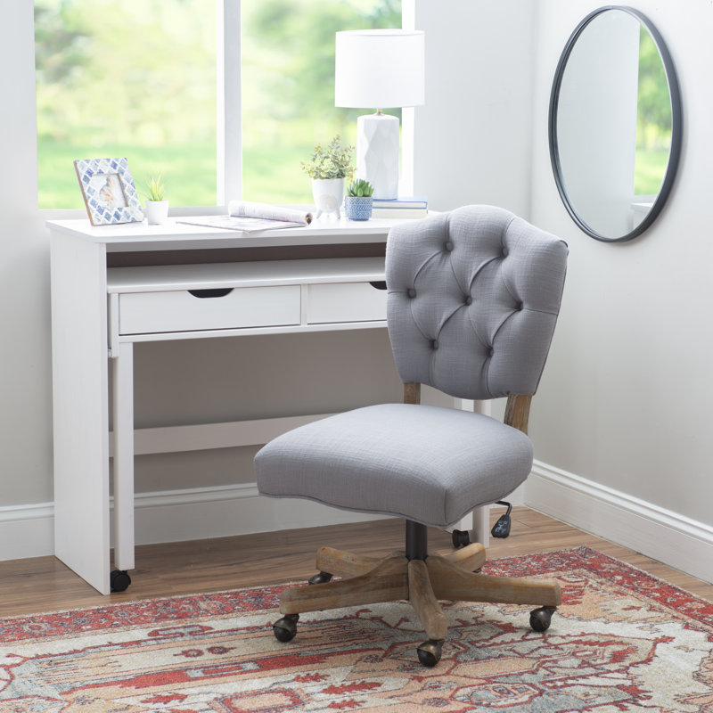 Chaise de travail rembourrée Asfia, Gris