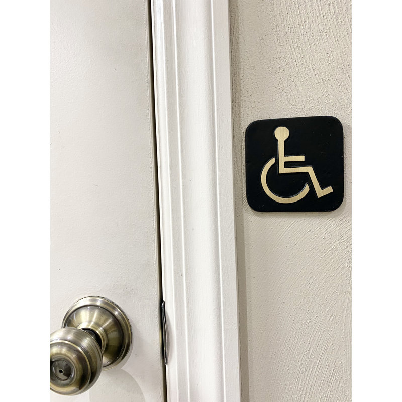 Contemporary Handicap Sign, Black/Gold