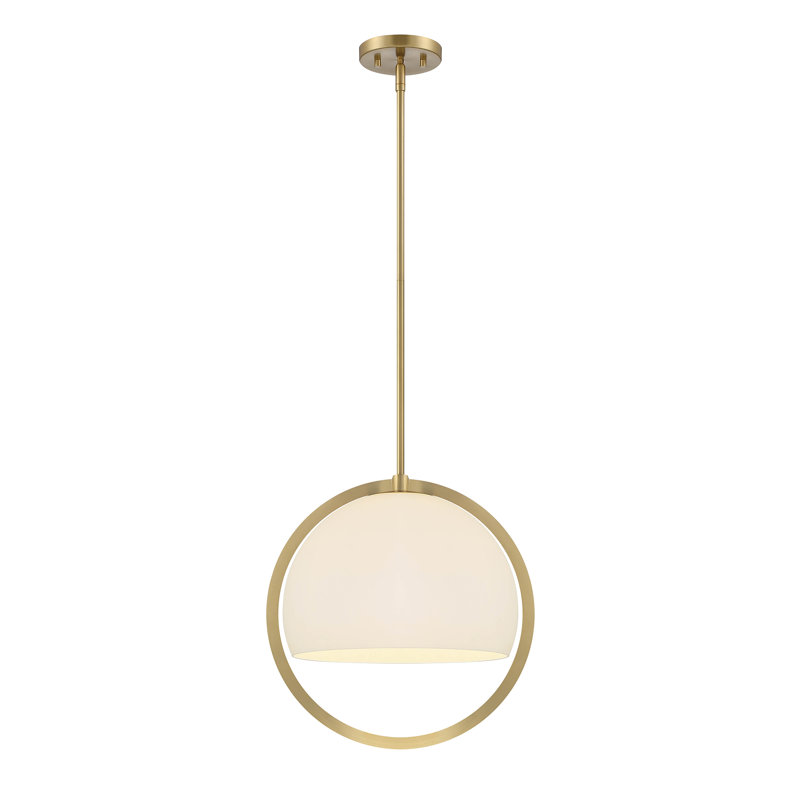 Bailen 1-Light Dimmable Adjustable Pendant, 16.75" H x 16" W x 16" D, Brushed Gold
