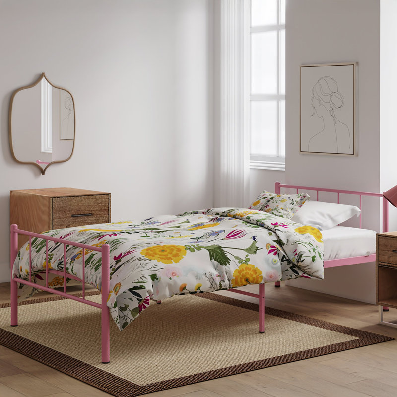 Austin Metal Twin Bed, Pink