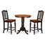 Ensemble de table de salle à manger 3 pièces à hauteur de comptoir comprenant une table ronde en bois et 2 chaises de cuisine, noir et cerisier-1470158904-1562003993-1562003995