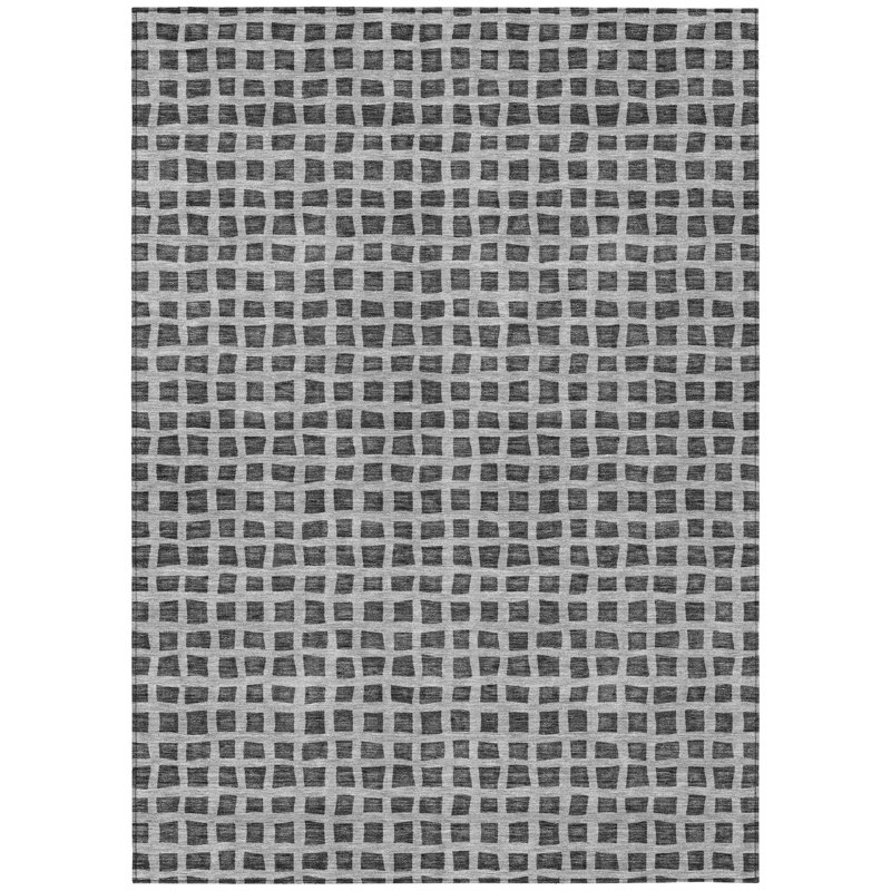 Tapis extérieur lavable 10 pi x 14 pi gris graphite et argent