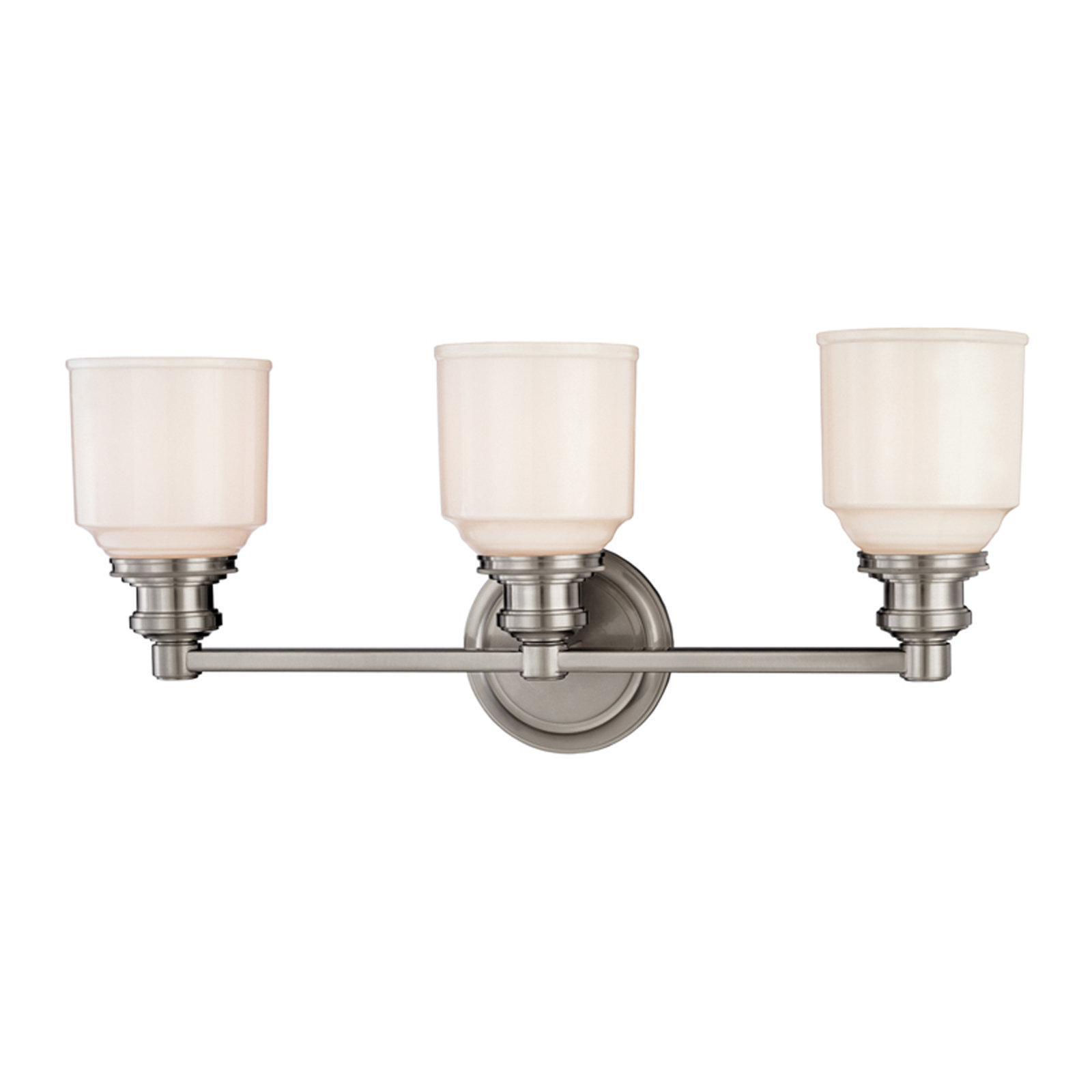 Windham 3 Light Frosted Bath Bar, Polished Nickel